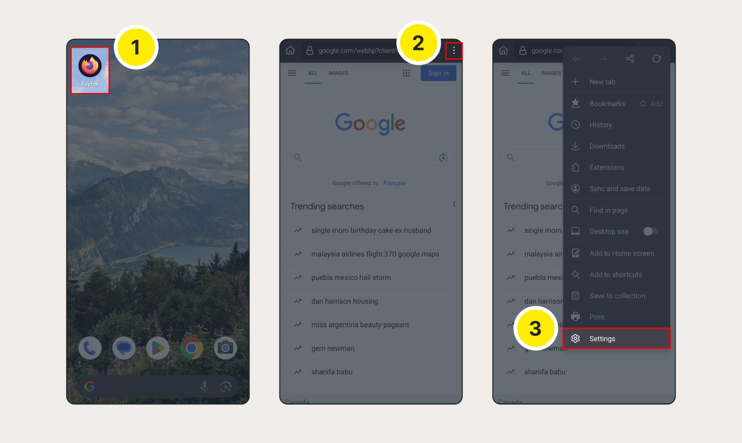 Abbildung: Löschen von Cookies in Firefox auf einem Android-Gerät